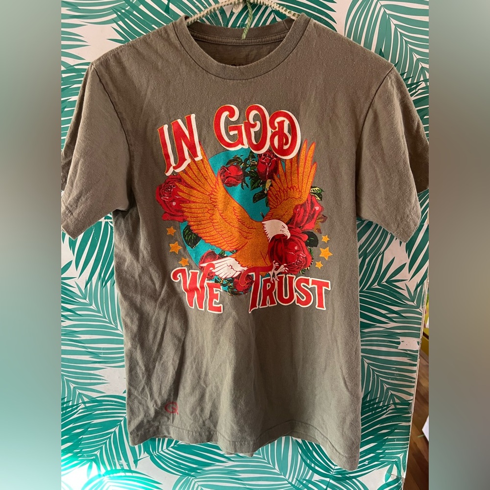 Rodeo Quincy tee In god we trust graphic ringer sz s